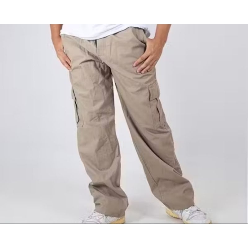 Calça Cargo Infantil e Juvenil Sarja com 6 Bolsos e Cintura Ajustável