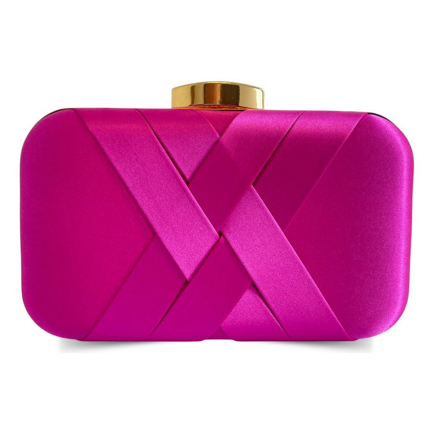 Bolsa Clutch Festa Fúcsia Cetim Casamento Madrinha Balada Eventos Moderna Formatura — imagem 2 de 2