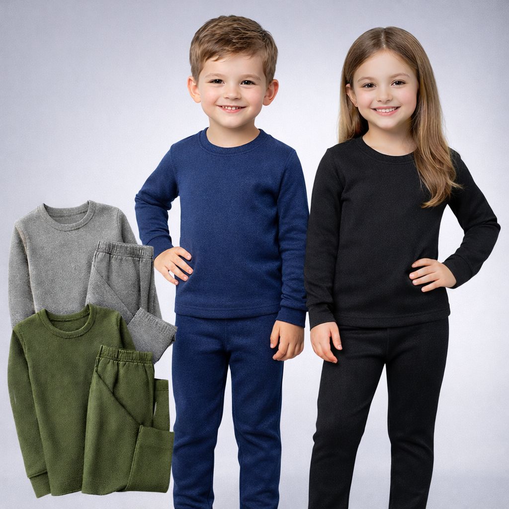 Conjunto Térmico Flanelado Infantil Unissex Segunda Pele Macio Confortável