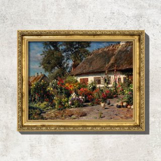 Quadro - Um Jardim com Galinhas - Peder Mørk Mønsted em Oferta na Shopee