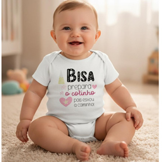 Body Bebê Aviso Gravidez Bisa Prepare O Colinho Fofo Tamanhos P M G GG em Oferta na Shopee