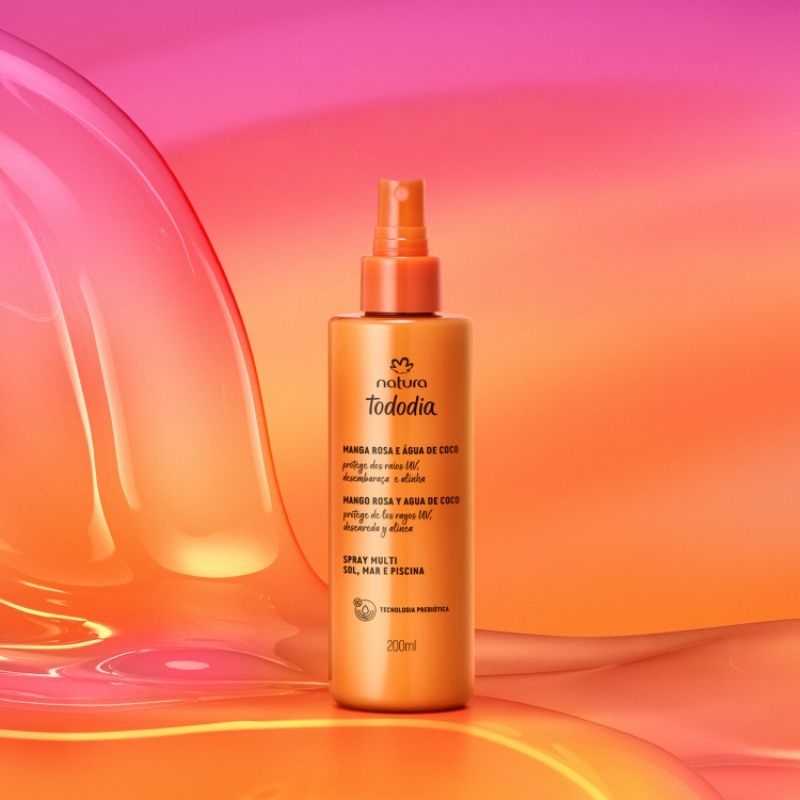 Spray Multi Sol, Mar e Piscina Tododia Manga Rosa e Água de Coco 200 ml