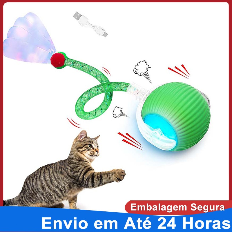 Bola Interativa Automática Para Gatos , Brinquedo De Treinamento  Elétrico Com Recurso De Rolo Inteligente Cauda Falsa em Oferta na Shopee