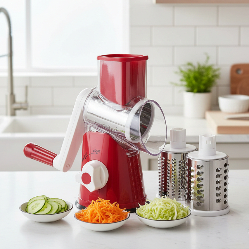 Ralador Fatiador Cortador Multiuso 3 Em 1 Manual C/ Manivela