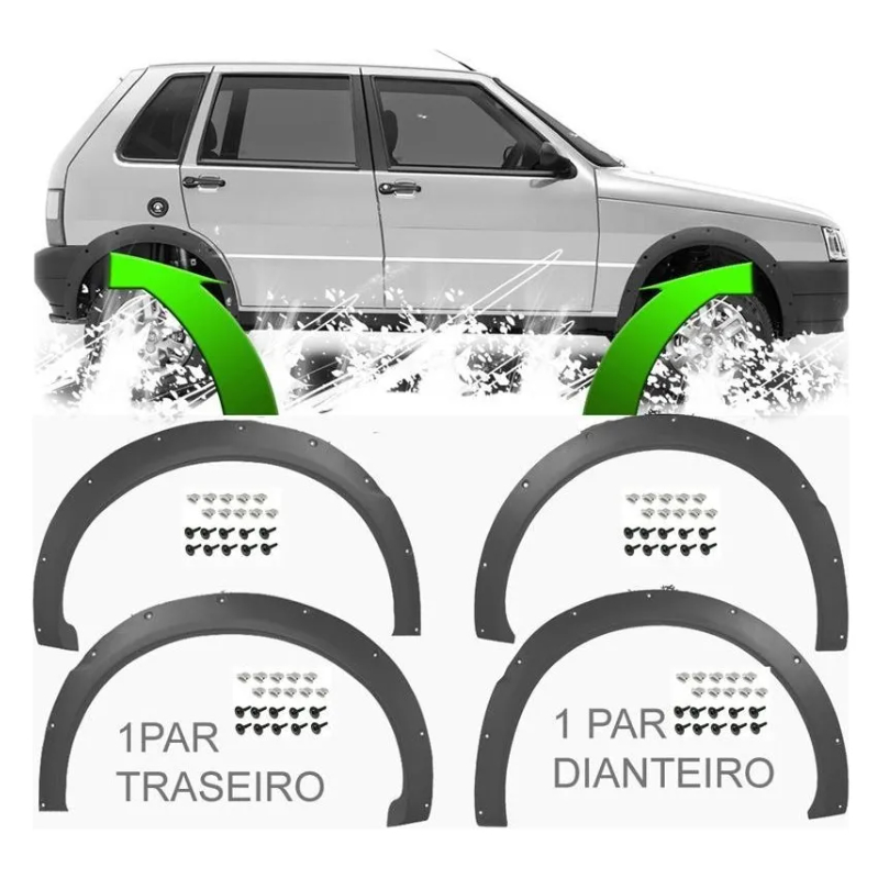 Moldura Para-Lama Uno Way Pitbull 04/12 Preto Unidade ou Par + Kit Grampo em Oferta na Shopee