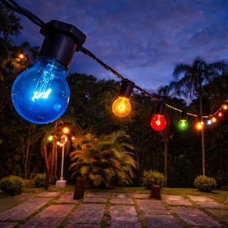 Varal de luz - COLORIDO para ambiente INTERNO e EXTERNO - Pode Molhar! - até 25 METROS + 25 lâmpadas