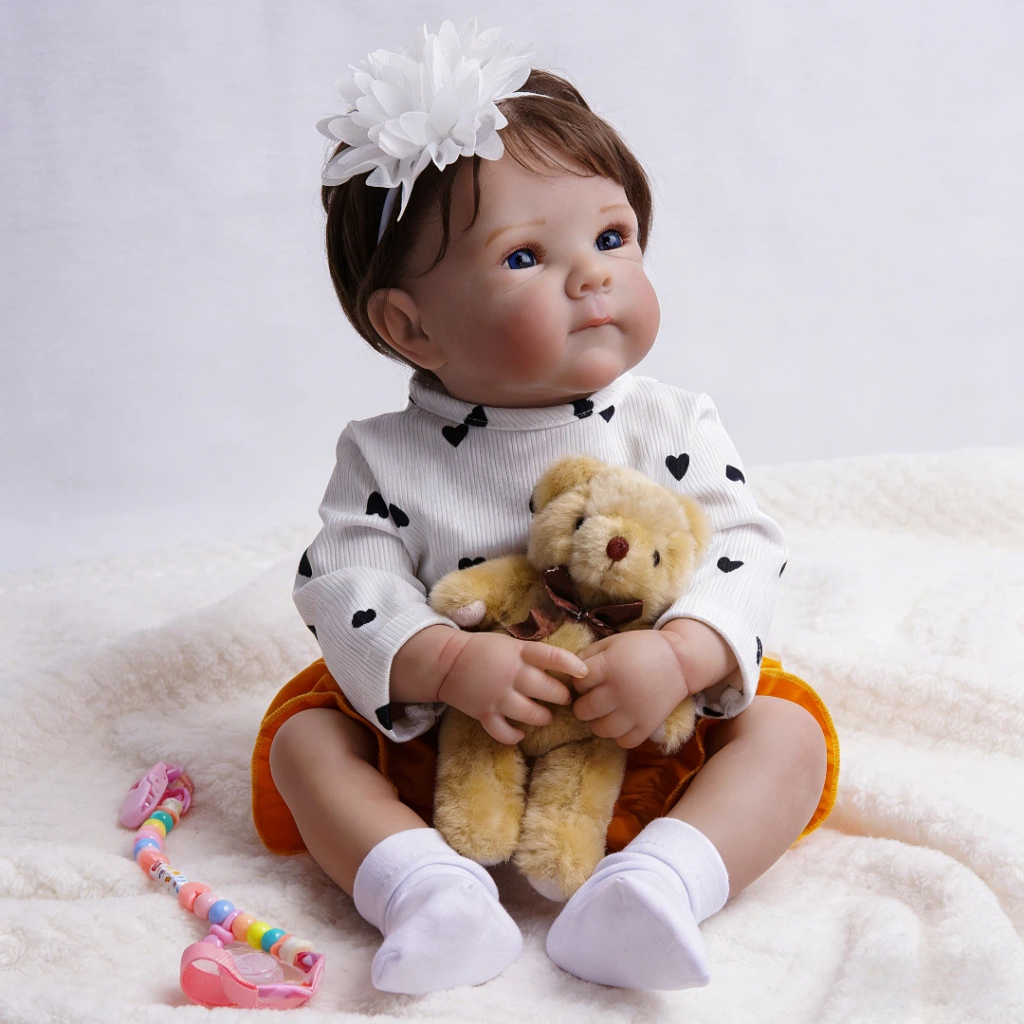 Bebê Reborn Silicone Boneca 48cm Menina Original Ohlo Azul Banho em Oferta na Shopee