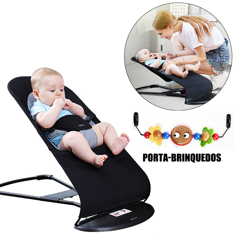 COD Foldable Rocking Chair for Baby Bouncer with toys Newborn Baby Rocker with High Quality Fabric