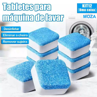 Pastilha Efervescente Limpa Máquina de Lavar | Kit 12 Unid，Fácil, Remove Resíduos & Seguro