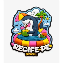 Ímã Recife Tubarão Boia - Ímã de Geladeira