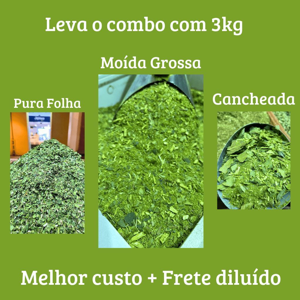 Erva Mate - Combo - Pura Folha - Cancheada - Moída Grossa em Oferta na Shopee