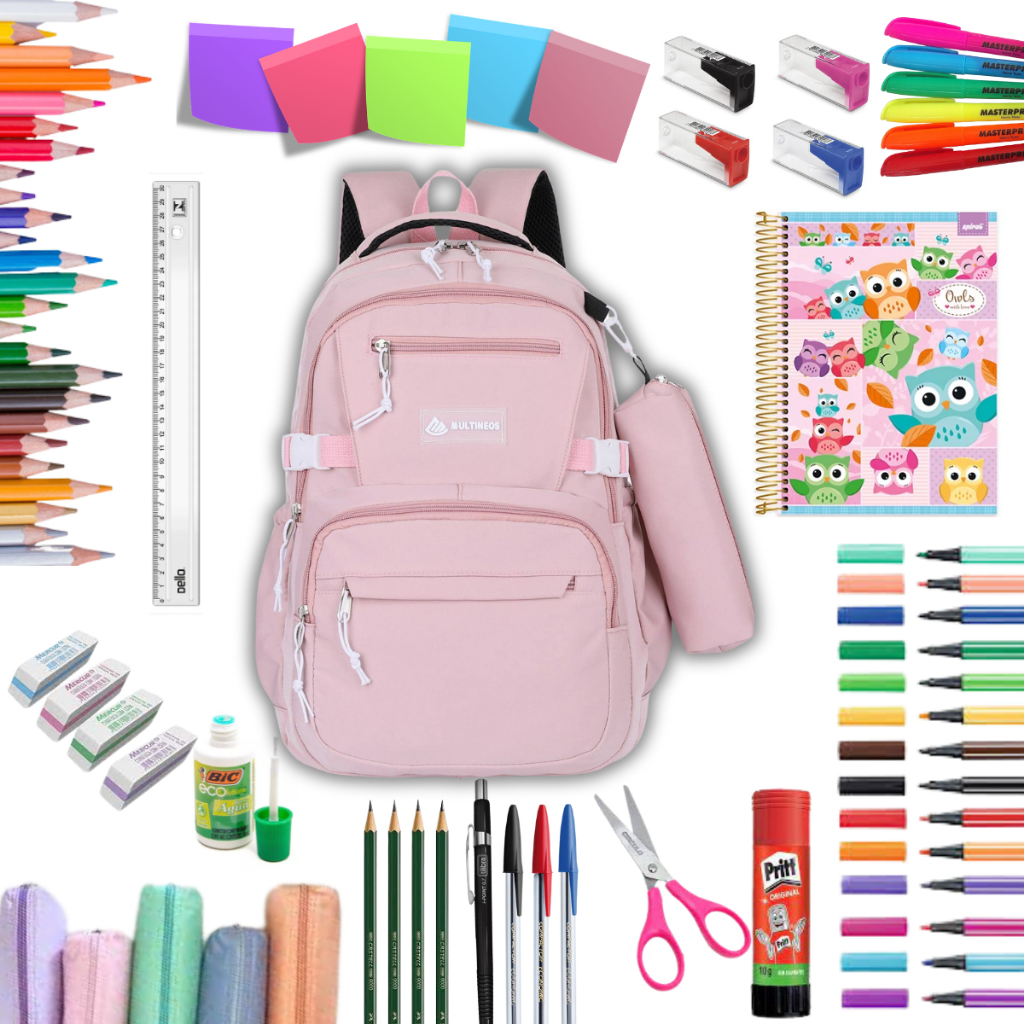 Material Escolar Completo Kit Ensino Fundamental Médio Luxo em Oferta na Shopee