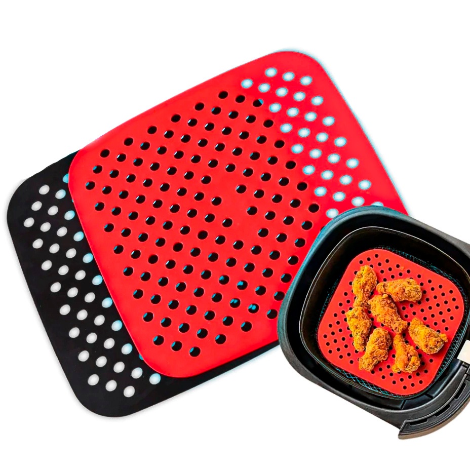 Forro Tapete de Silicone para Air Fryer Quadrado Universal Fritadeira