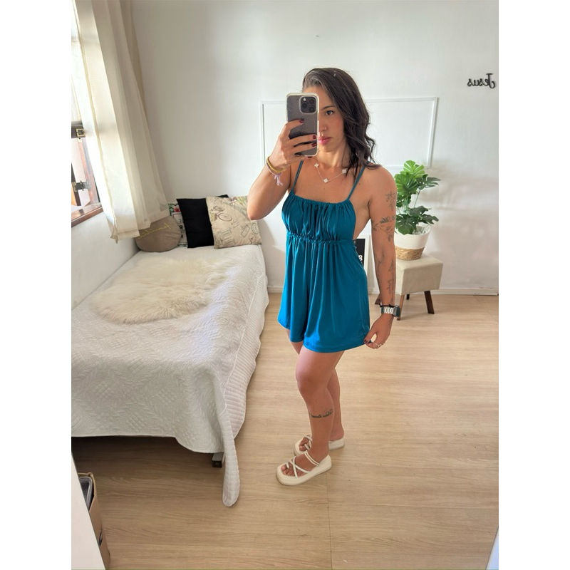 Macaquinho Brisa Decote Costas Mult Amarrações Atemporal Solto Regulável Verão em Oferta na Shopee