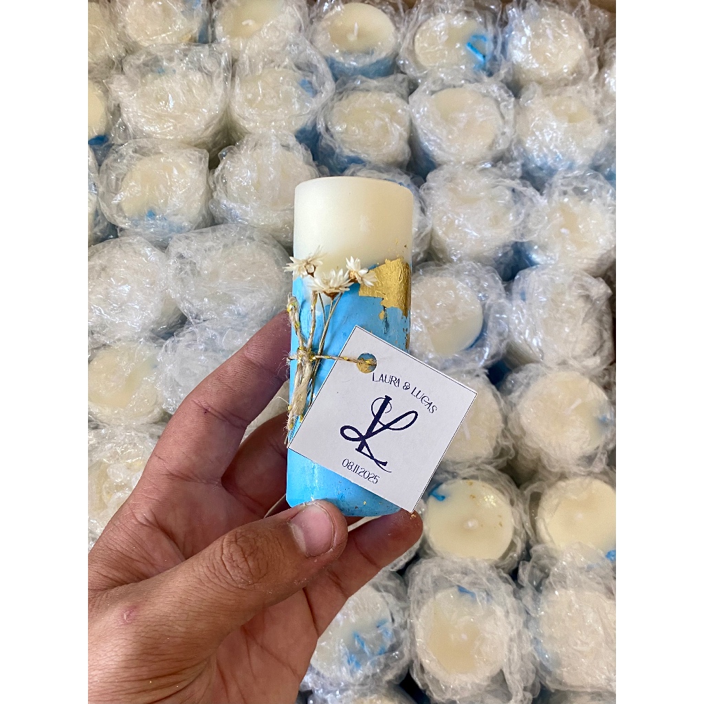 Kit 15 Lembrancinhas Velas Personalizadas de Aniversario e Eventos Casamentos 15 anos  Velas Aromáticas