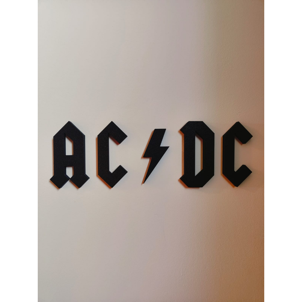 Quadro Decorativo Logo ACDC Banda Rock Colecionavél Geek Nerd