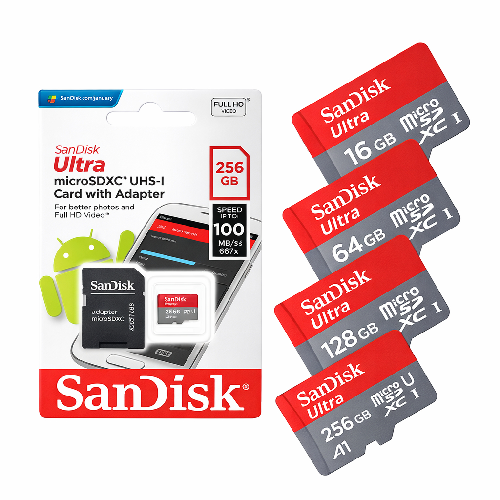 Cartão De Memória Micro Sd Sandisk 512gb/256gb/128gb Classe 10 Ultra Câmeras de Segurança Drone Celulares