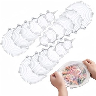 24 Pcs Tampa Silicone Elastica Reutilizável À Prova Sopa De Fugas Para Cozinha