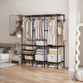 Arara De Roupa Cabideiro De Chão Sapateira Rack Organizador Multiuso Aço Inox em Oferta na Shopee