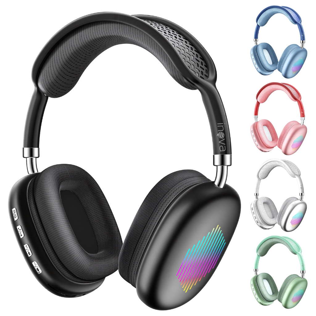 Inova Fone de Ouvido Bluetooth fones Graves Potentes Microfone Confortável headphone em Oferta na Shopee