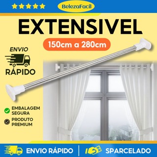 varão de cortina Ajustável 70cm até 2,8mt Bastão Extensivel Box Banheiro Suporte Extensor em Oferta na Shopee