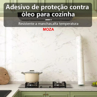 Adesivo Protetor para Cozinha 2m x 60cm - Antigordura e Impermeável, Fácil de Limpar
