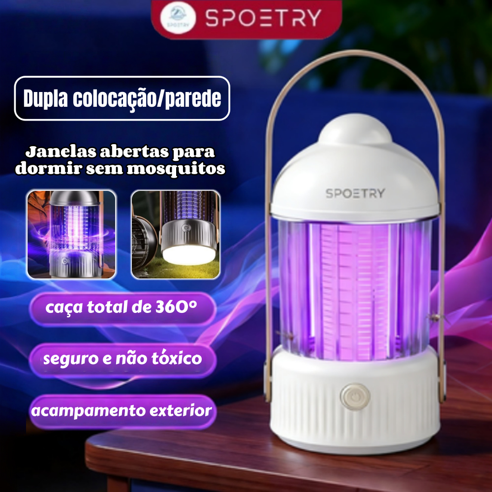 Repelente Eletrônico Lâmpada 3em1 com Luz uv Portátil  Portátil Mata-Mosquitos Sem Radiação Armadilha Para Insetos