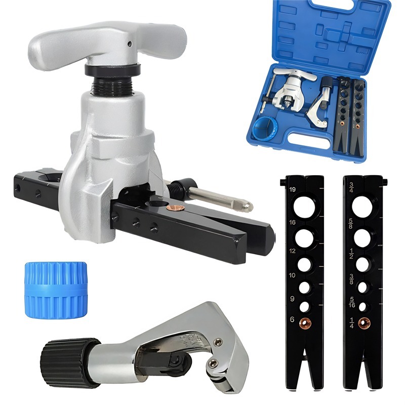 Kit Flangeador Excêntrico c/ Catraca e Torque para Tubos de Cobre, Alumínio e Aço Maleta Incluída