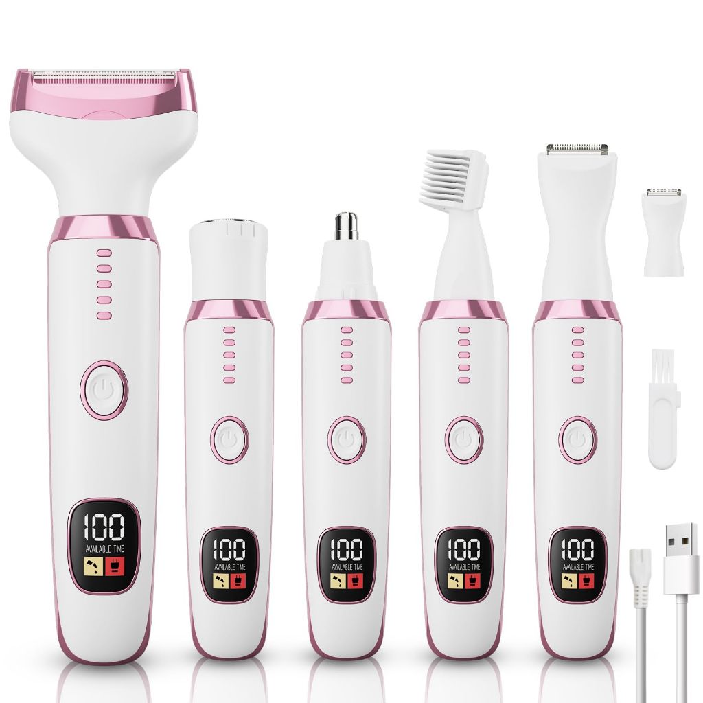Kit de Beleza tela de LEDCompleto Depilador Elétrico 5 em 1 Aparador para Sobrancelha Axila Corpo-M7
