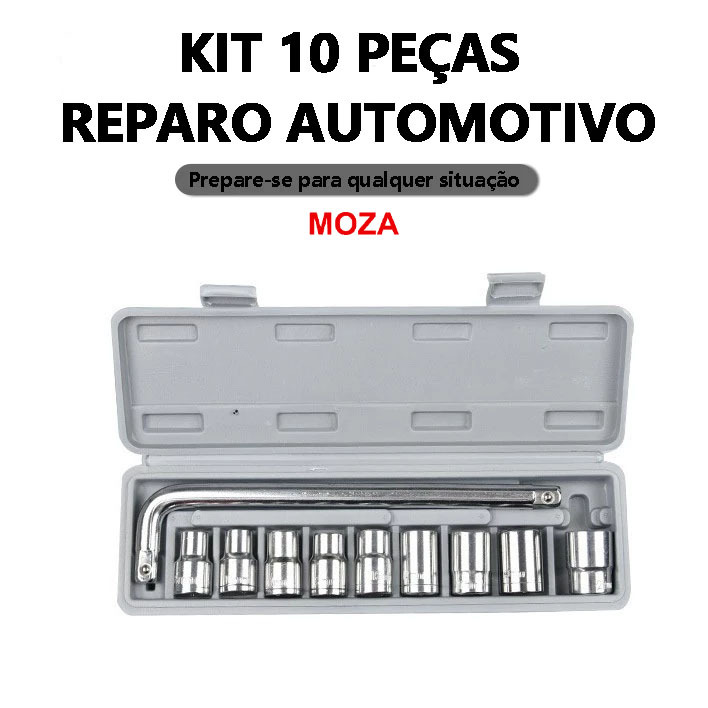 Kit de ferramentas de 10 peças, incluindo chave L, soquete e caixa de ferramentas, para desmontagem e reparo manual