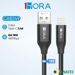Cabo Carregamento/dados Tipo C Turbo 1m Alumínio Preto