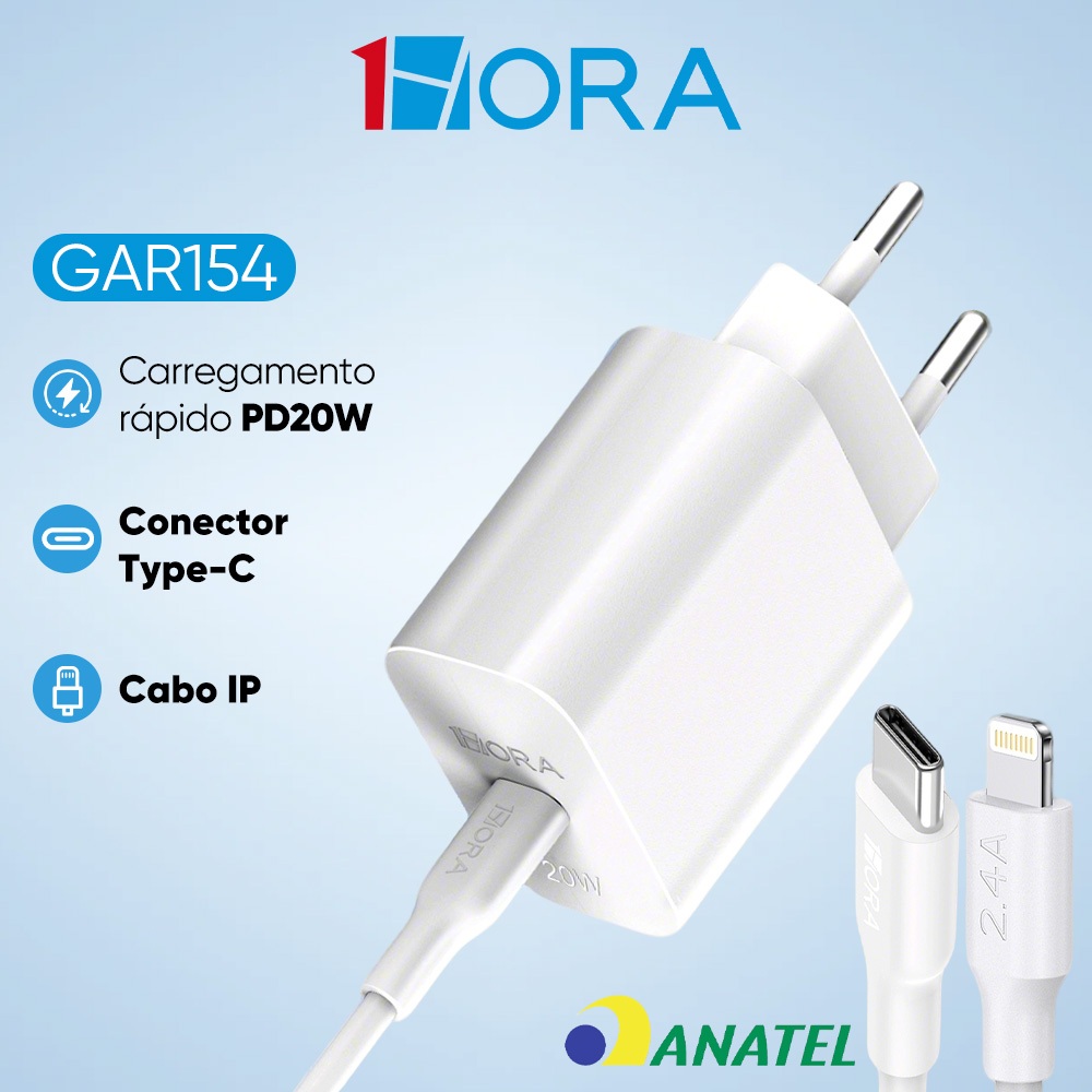 Carregador Tipo C Turbo + Cabo Lightning 1m Branco Celular em Oferta na Shopee