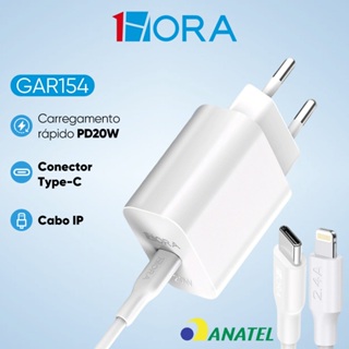 Carregador Tipo C Turbo + Cabo Lightning 1m Branco Celular em Oferta na Shopee
