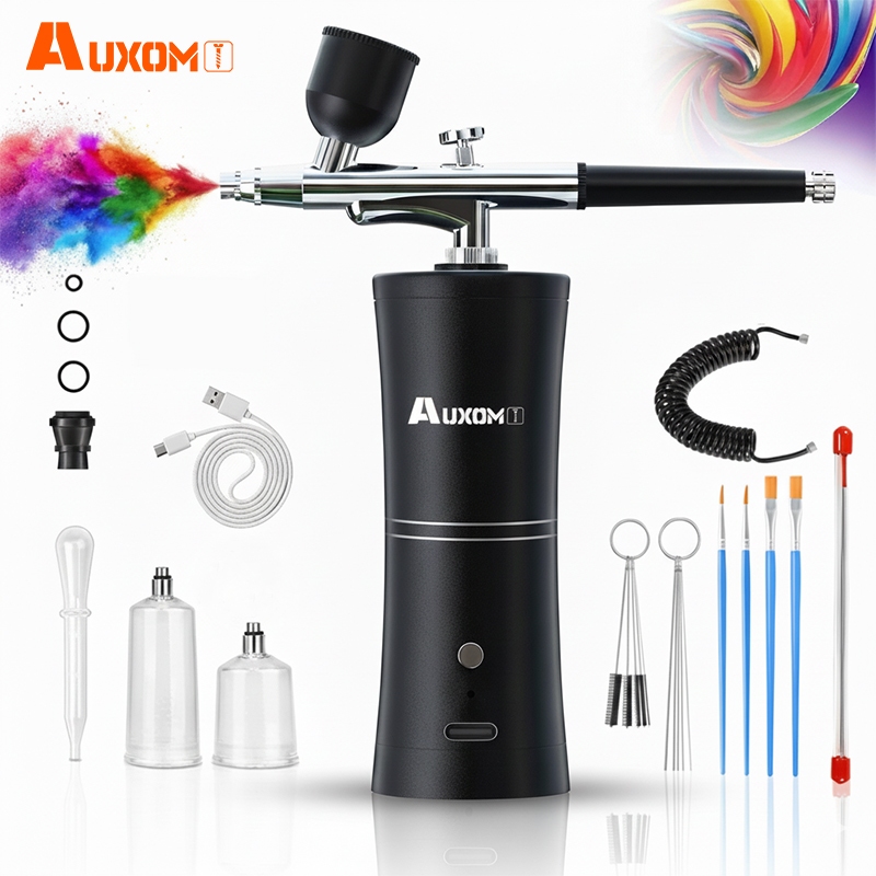 AUXOM Kit Aerógrafo Compressor Sem Fio Portátil Bivolt Multiuso Para Unhas Barber e Decoração em Oferta na Shopee