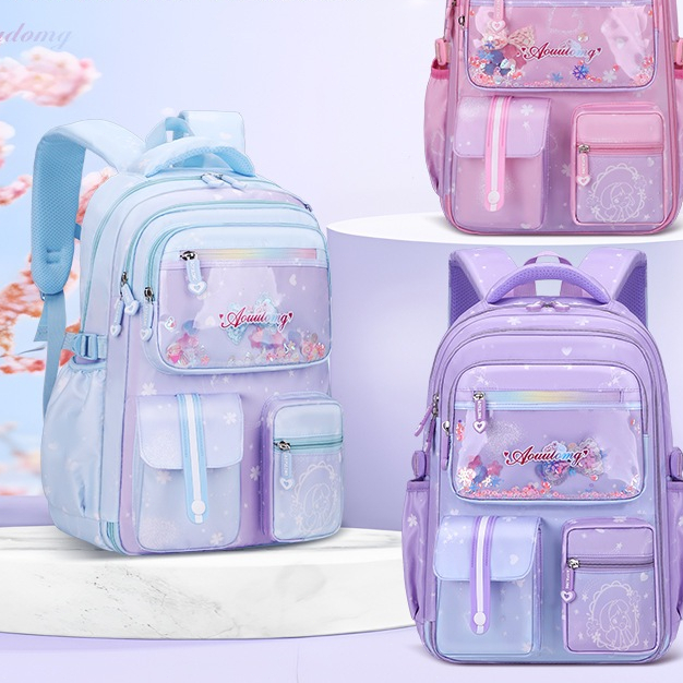 Mochila Infantil Impermeável Escolar com Faixa Refletiva, Leve e Confortável – Rosa Roxa Azul em Oferta na Shopee