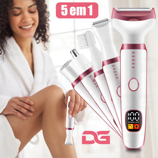 Depilador Elétrico Feminino 5 em 1 Display LED à Prova d’Água Indolor Pelos Sobrancelhas e Intimo em Oferta na Shopee