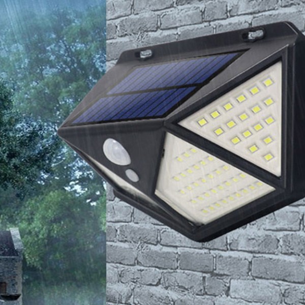 KIT COM 6 Luminárias 100 LED Parede Solar Com Sensor Jardim Externa Prova D'água Refletor Para Jardim em Oferta na Shopee