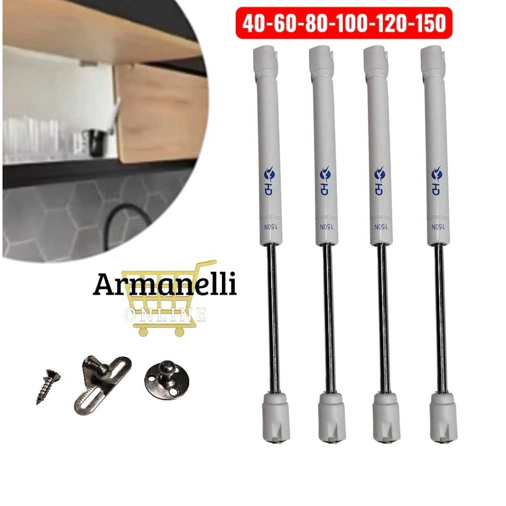 Kit 1/2/4 Pistão à Gás Com Amortecedor Para Porta Armário Cozinha Abre Para Cima em Oferta na Shopee