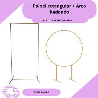 kit 1 Painel Retangular + 1 Arco Redondo - Desmontavel-  Estrutura de Suporte Premium para Decoração de Festas e Eventos em Oferta na Shopee