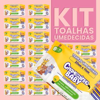 Kit Toalhas Umedecidas Chameguinho Baby Lenços Higiene Bebe Pacotes
