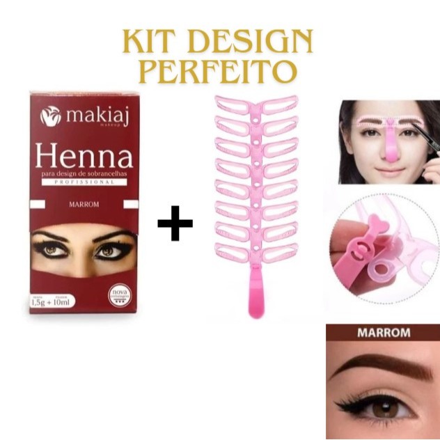 KIT Design Perfeito para Sobrancelhas: Molde + Henna