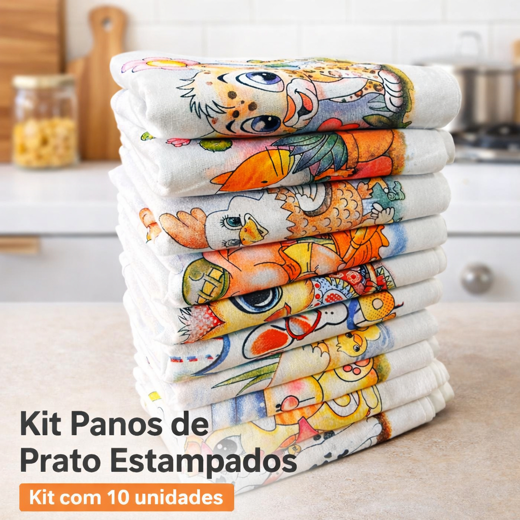 Kit Pano De Prato Cozinha Estampado 100% Algodão pano estampado Decoração