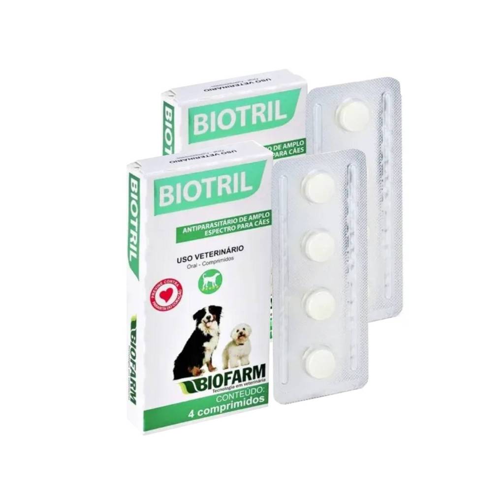 Kit 2 Biotril Comprimido Caixa Com 4 Unidades - Biofarm em Oferta na Shopee