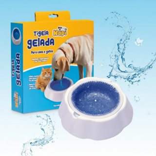 Tigela Bebedouro Gelado Para Cães e Gato Antiderrapante 500ML Ou 1L em Oferta na Shopee