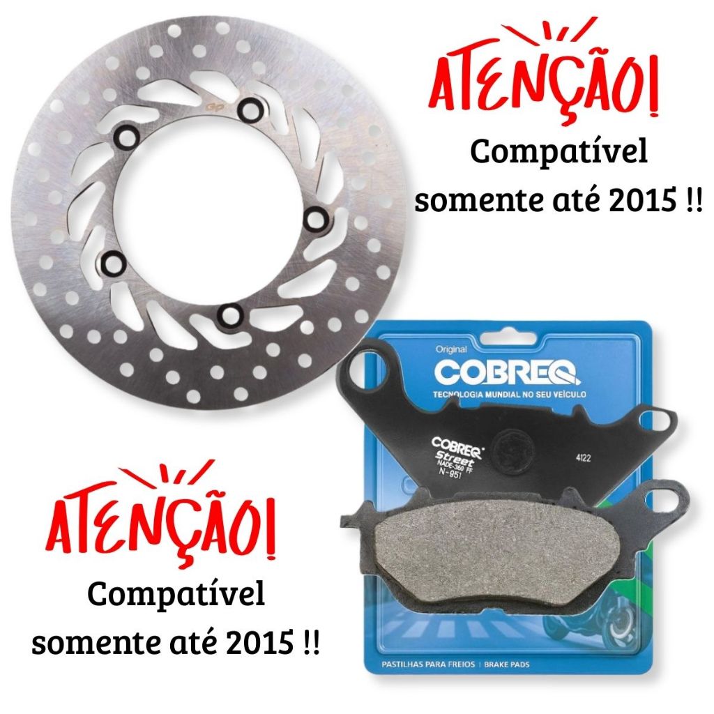 Disco de Freio Dianteiro Fazer 150 2013 A 2015 + Pastilhas Cobreq em Oferta na Shopee