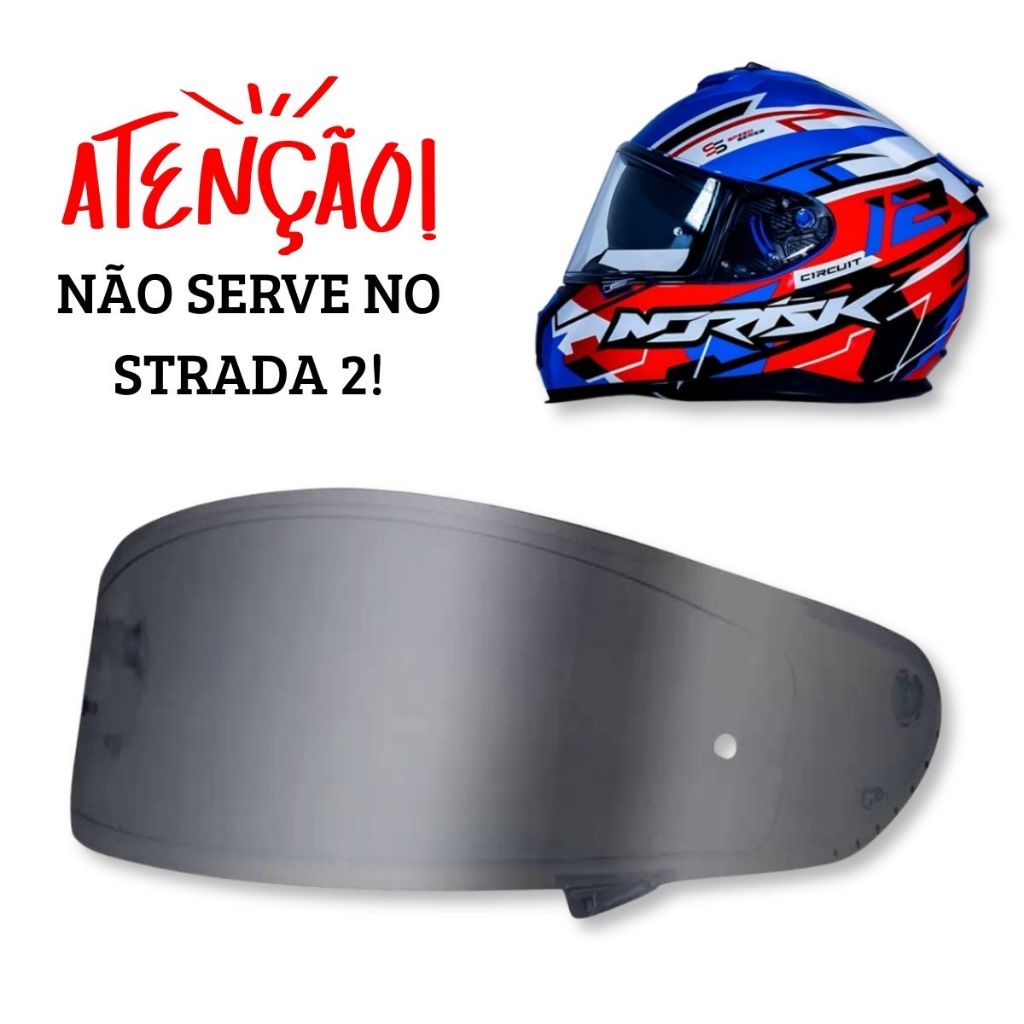 Viseira Polivisor Para Capacete Norisk Strada Antirrisco 2.2mm em Oferta na Shopee