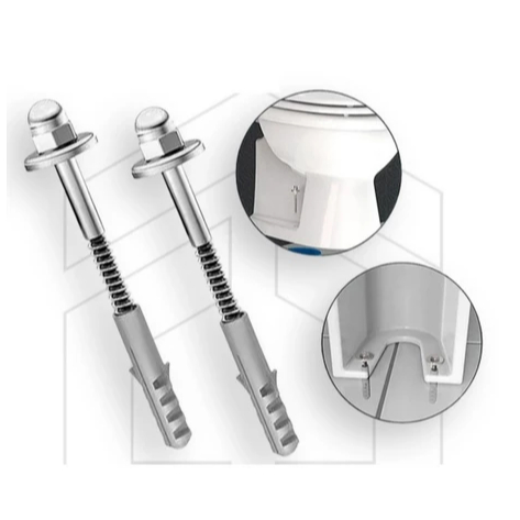 Kit Parafusos em Inox para Vaso Sanitário e Lavatório Bucha 12 C/02 unidades Não Enferruja