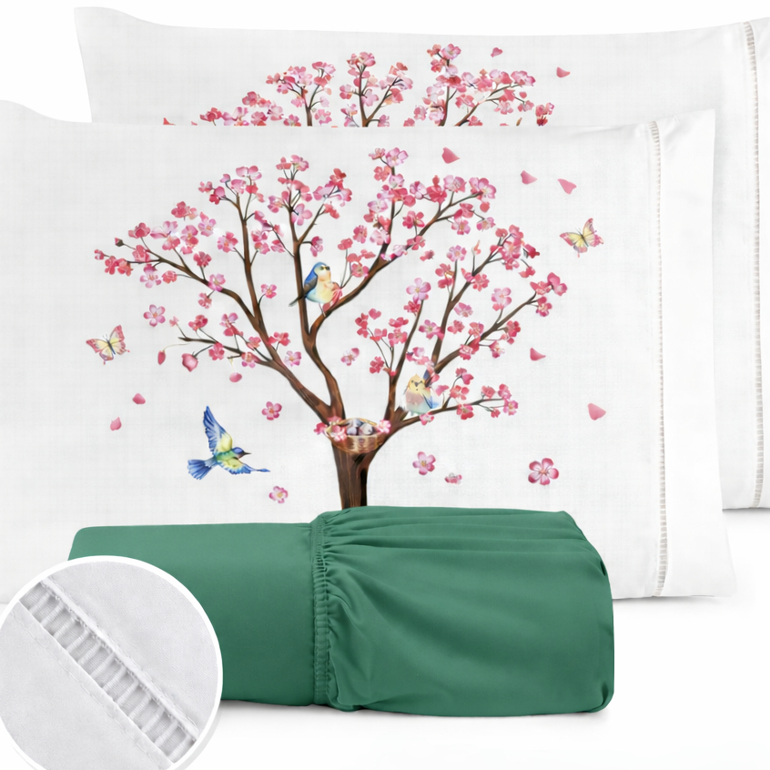 JOGO DE LENÇOL SOLTEIRO / CASAL PADRÃO / CASAL QUEEN 03 PEÇAS PONTO PALITO 100% ALGODÃO PERCAL400 FIOS OFERTA ! VERDE