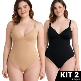 Kit 2 Cinta Modeladora Plus Size Body Corportal Sem Bojo Feminina Suplex Paula Com Abertura em Oferta na Shopee