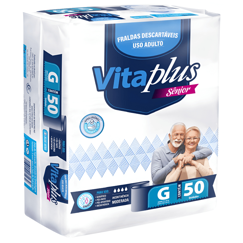 Fralda Geriátrica Adulto G Vita Plus Care Com 50 Unidades Tamanho Grande em Oferta na Shopee